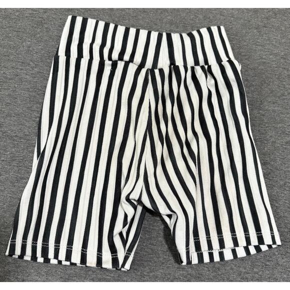 Design With Edge | Children's Kid's Girl's Black White Striped Shorts  | 3T - Picture 1 of 3